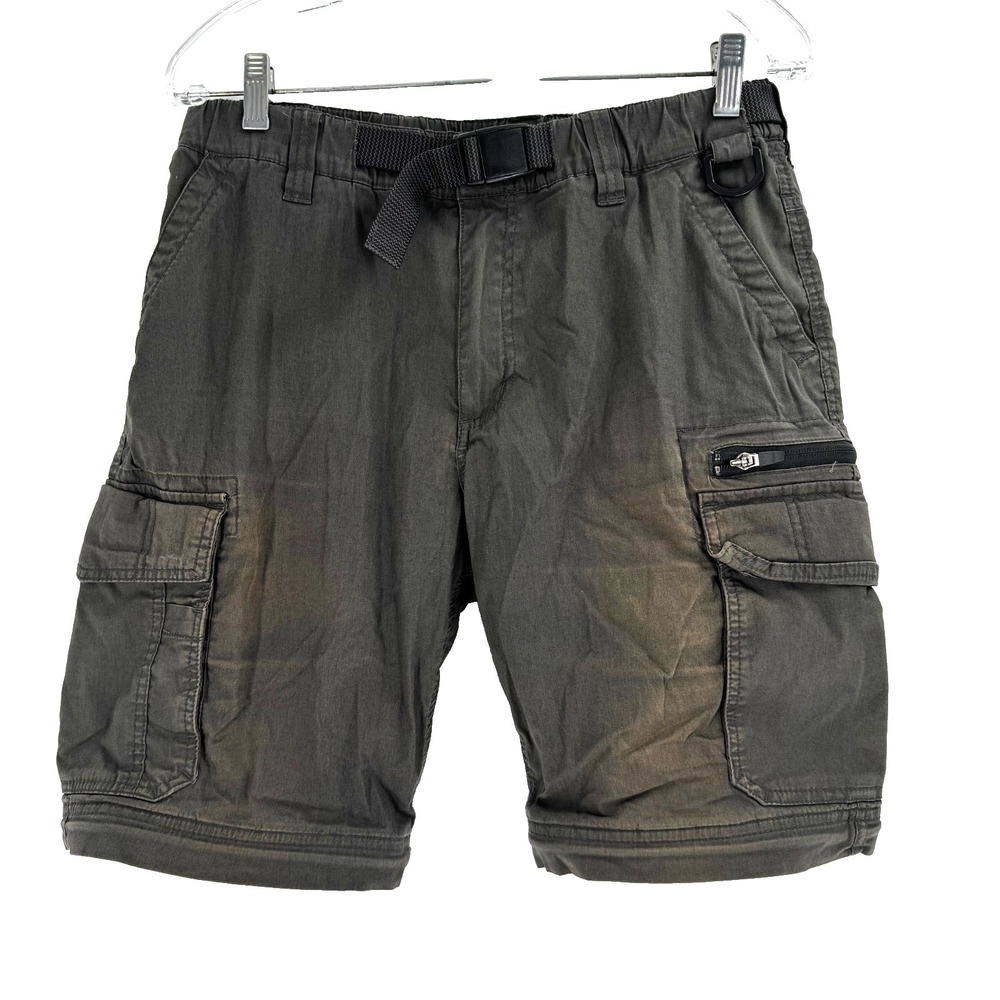B.C Clothing Belted Cargo Shorts Men's Medium Dark Gray Hiking Outdoors Gorpcore